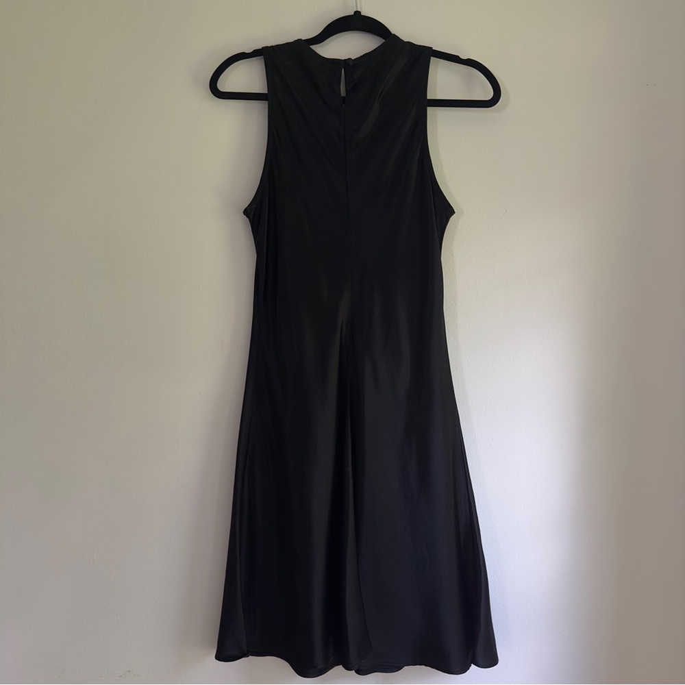 Vintage 90’s Deadstock NWT Black Satin-look Sleeveless Mini Dress - Picture 5 of 6